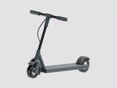 Electric scooter cartoon Low-poly 3D model