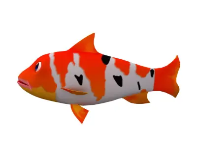 Koi fish animated Low-poly 3D model