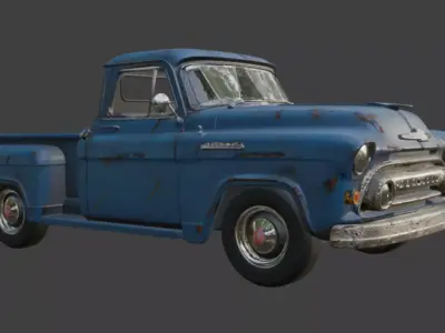 Old Pickup Truck 3D Model 3D model
