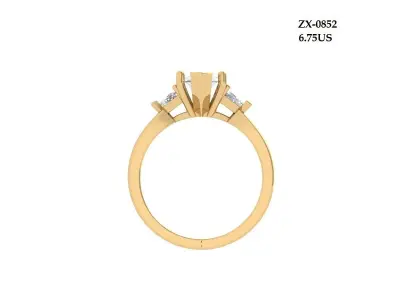 Marquise 3-Stone Ring 3D print model