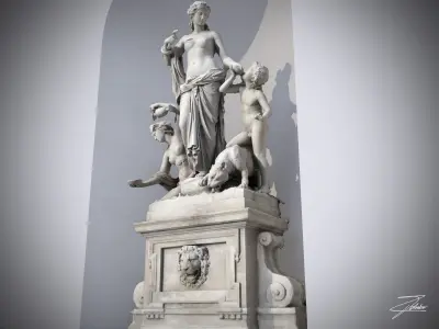 Fountain of Teti Low-poly 3D model