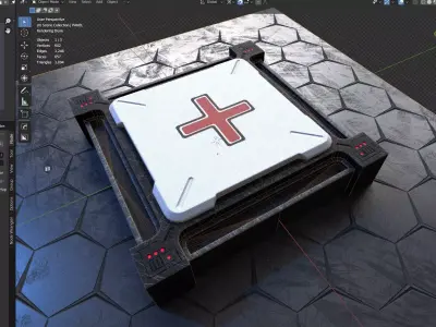 Game ready Panel prop Low-poly 3D model Low-poly 3D model