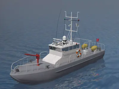 patrol boat 3D model - Textured and Polygon mesh