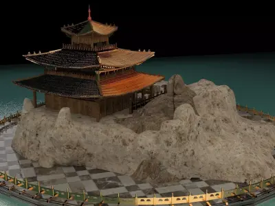 Chinese ancient house  3D model 22