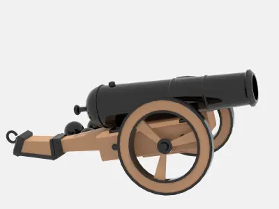 Medieval Cannon Low-poly 3D model from CGTrader