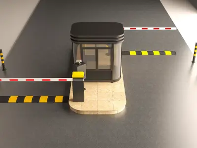 Parking security booth 3D model buy