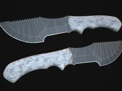 Tracker knife in minecraft Low-poly 3D model