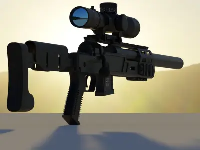 3d gun  Low-poly 3D model