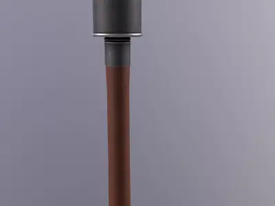 Grenade wooden stick with handle Low-poly 3D model