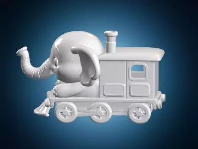 Baby Elephant Steam Train 3D Print Model 3D print model