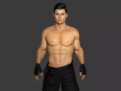 AAA 3D REALISTIC CHARACTER -HANDSOME MUSCULAR  MILITARY SURVIVAL Low-poly 3D model