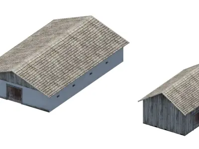Historic stable and barn 1700 Free low-poly 3D model