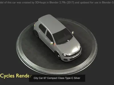 City Cars All Types A B C D E Silver 3D Model Pack