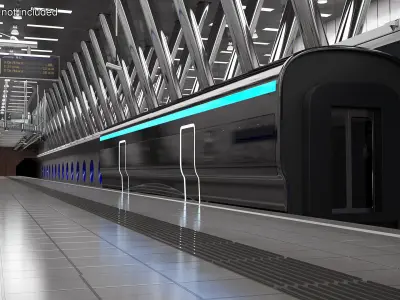 Futuristic Passenger Wagon Black 3D model