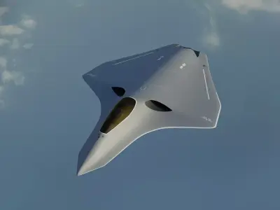 Silent Bat sixth generation stealth fighter jet 3D model