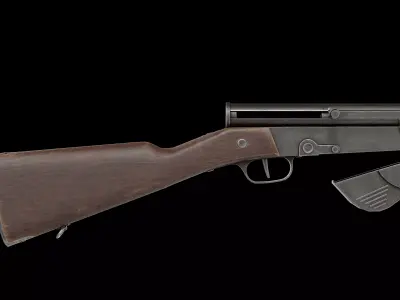 RSC M1917 semi-automatic rifle Low-poly 3D model