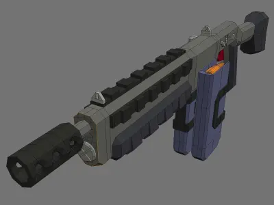 Rifle01 v01c Low-poly 3D model