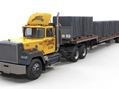 SuperLiner dropdeck trailer Low-poly 3D model
