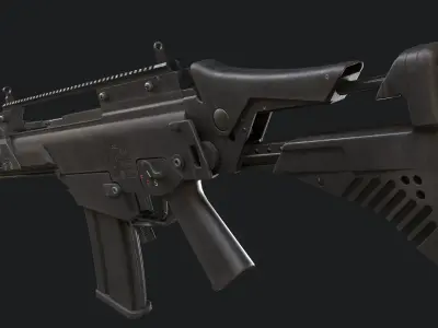G36KA4 Assault Rifle - Game Ready  Low-poly 3D model