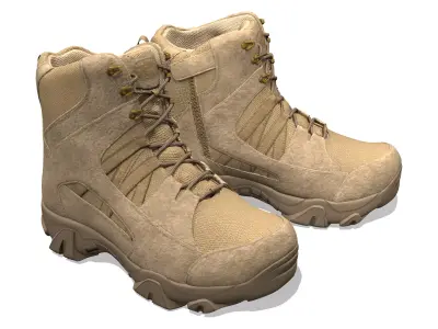 Military Tactical Desert Combat Ankle Boots Low-poly 3D model