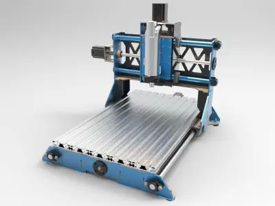 Cnc Machine Low-poly 3D model