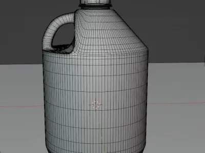 Round plastic oil can 3D model