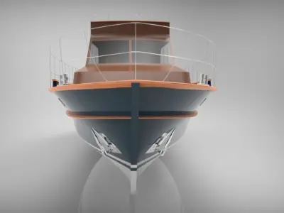 Wooden Yacht 3D model