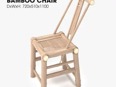 ANTIQUE BAMBOO CHAIR Low-poly 3D model