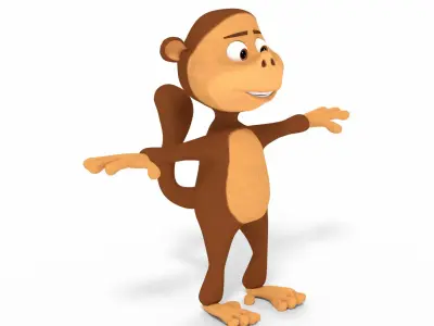 Cartoon Monkey 3D Model Low-poly 3D model