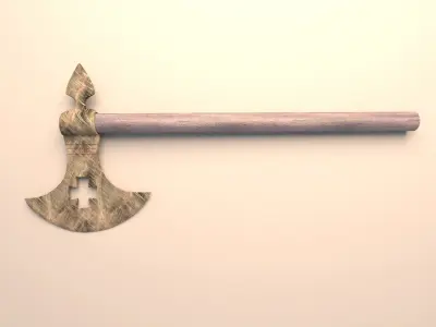 medieval rusty axe 3D model