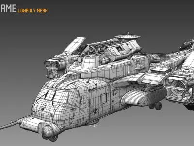CH53X VTOL Low-poly 3D model