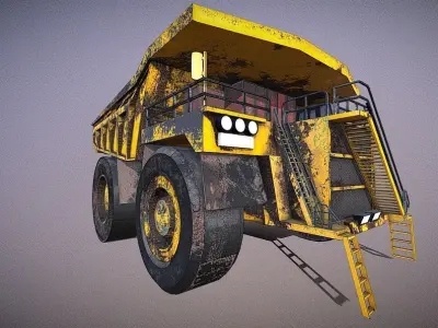 Free Old Mine Dump Truck  Free low-poly 3D model