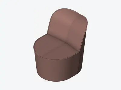 Sofa - Contemporary - Number - Chair E - Black Glides Low-poly 3D model