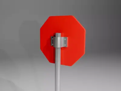Stop Sign 3D Model Low-poly 3D model