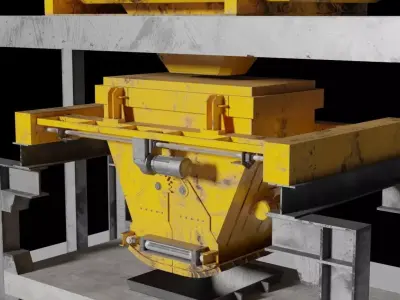 Rusty Concrete Casting Machine Factory  Flying Hopper Low-poly 3D model