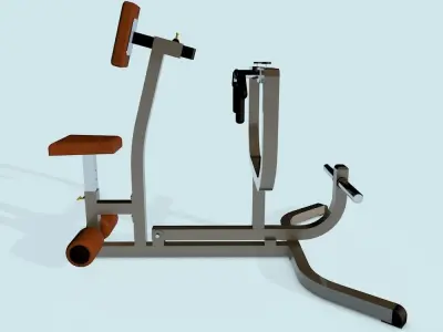 Plate loaded seated row machine 3D model