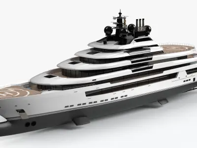 Willie Dreams Superyacht Night Scene 3D model