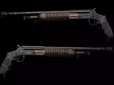 Game Ready Rossi S12 Shotgun PBR Rigged Low-poly 3D model