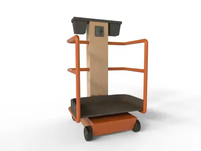 Game-Ready Hydraulic Lift with 4K-PBR Texture Set Low-poly 3D model