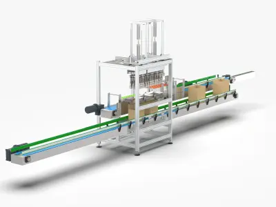 Fully Automatic Box Packing Machine 3D model by Lovano