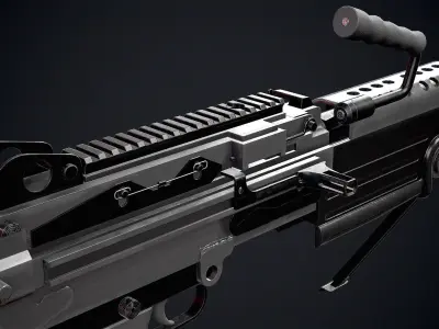 Semi Automatic Rifle FN M249S PARA  Low-poly 3D model