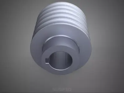 STANDARD 5 FIVE QUINTUPLE GROOVE TRACK PULLEY SHEAVE WHEEL BELT 3D model