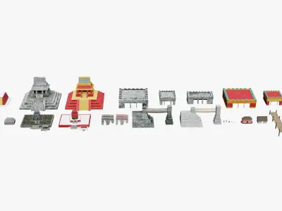 Mayan - Aztec Collection Low-poly 3D model