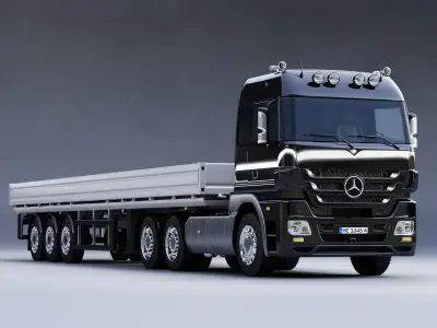 Mercedes Benz Actros Trailer Truck 3D model