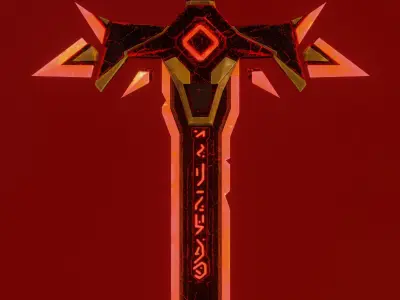 Stylized Demon sword Low-poly 3D model