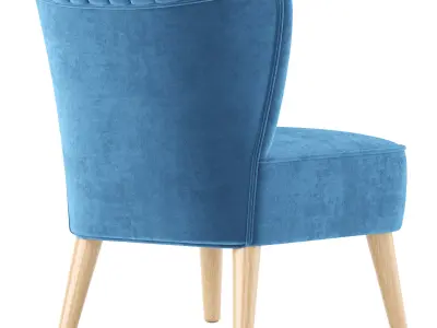 Armless Accent Chair Modern Velvet Leisure Chair 3D model