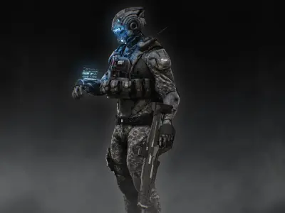 Sci Fi Soldier Low-poly 3D model purchase