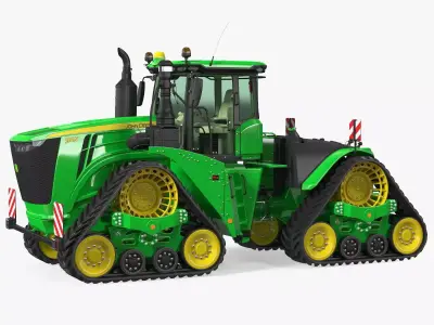 John Deere Four Track 9RX Series Tractor Clean Rigged 3D model