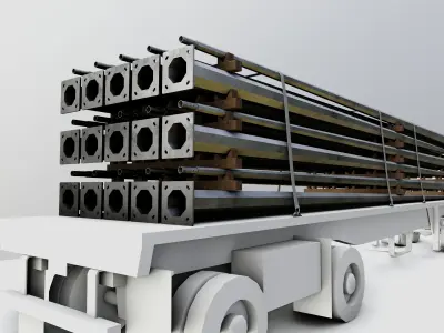 CARGO MODELS FOR TRUCK TRAILER-Polygon Pole Type-1 3D model