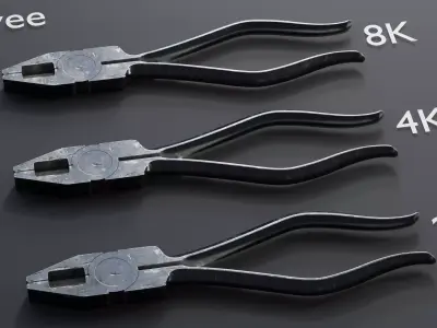 Worn Vintage Metal Pliers 3D model